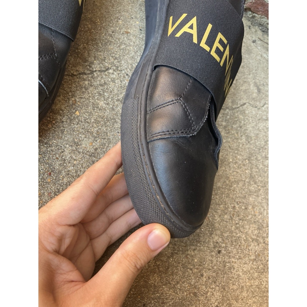 Valentino by Mario Valentino Men's Zeus Slip-On Sneaker in Black/Gold Odyssey 11 - Picture 4 of 14